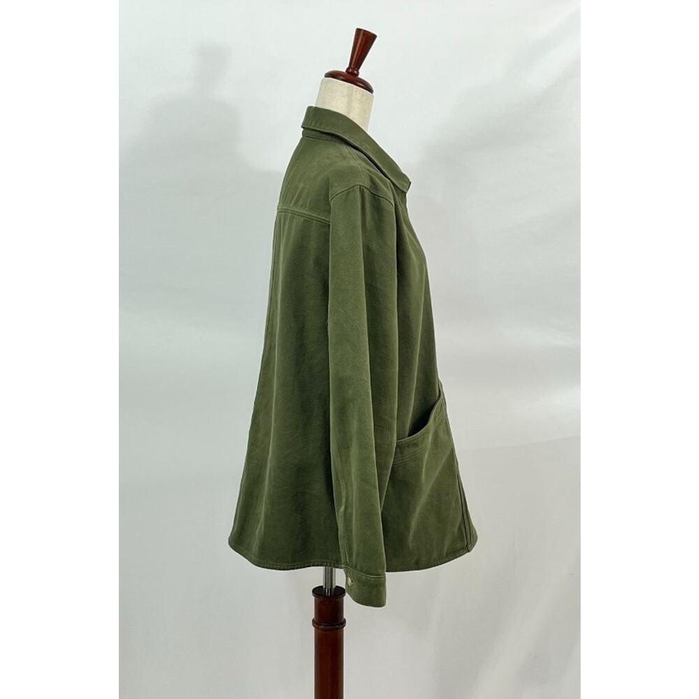 SEZANE Sz L Large Olive Green Will Jacket Coat Cotton - Picture 6 of 11